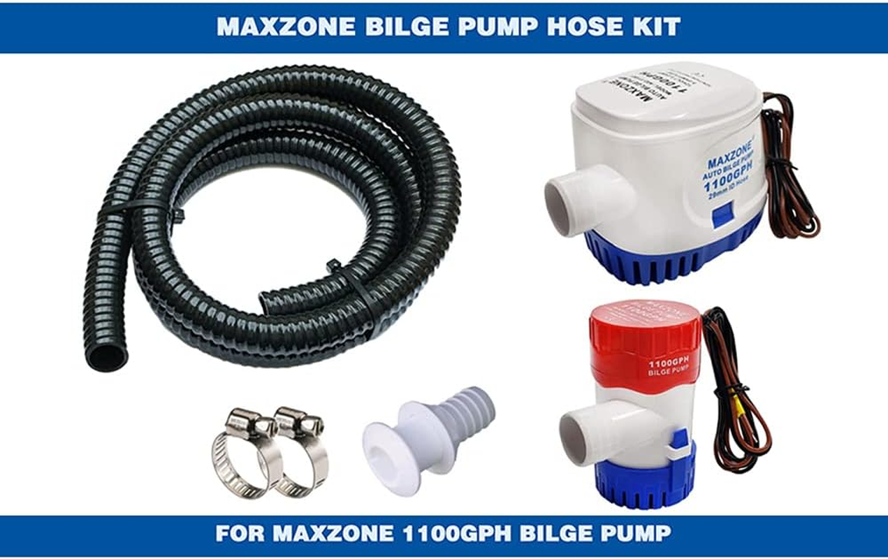 Bilge Pump Installation Kit Bilge Pump Hose 1-1/8-Inch Dia Plumbing Kit | 6 FT Premium Quality Kink-Free Flexible PVC Hose | Includes 2 Clamps and Thru-Hull Fitting image number 5