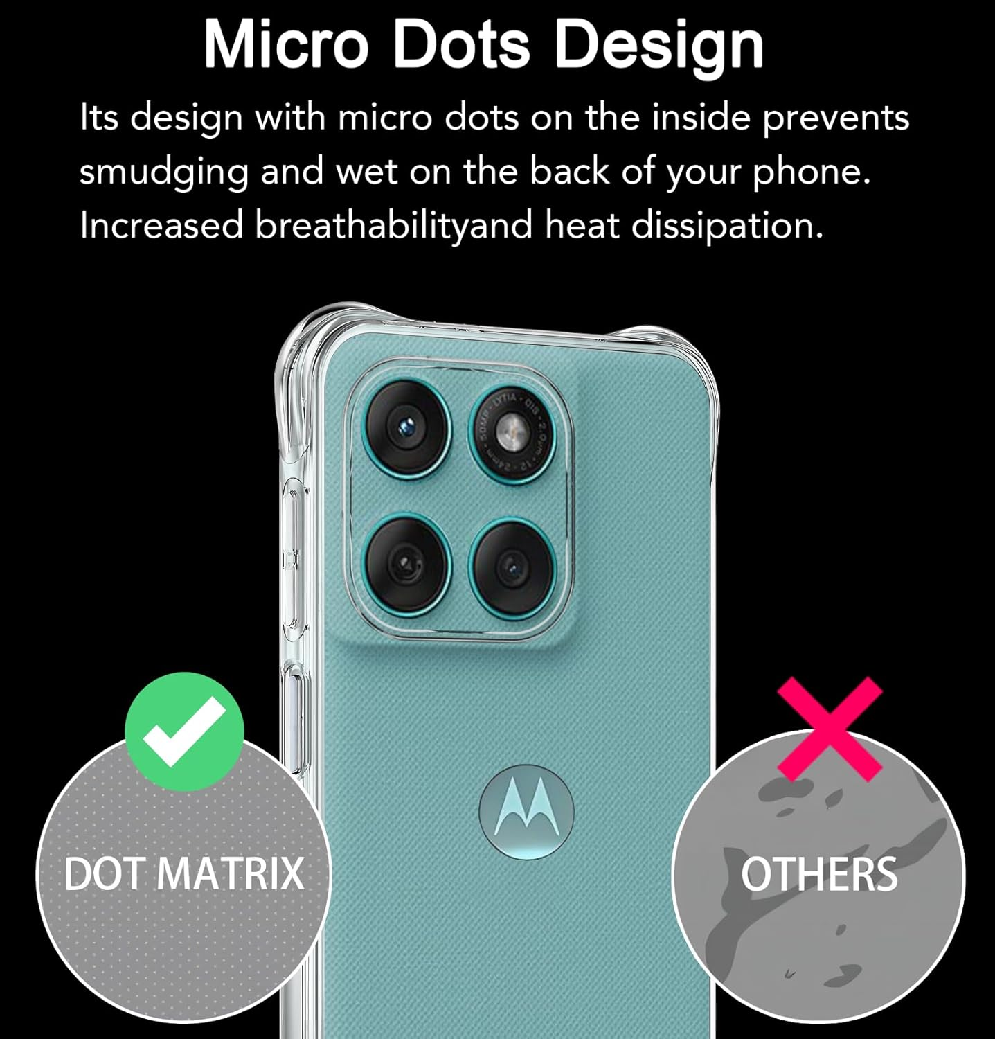 USTIYA Case for Motorola Moto Edge 60/60 Fusion Clear TPU Four Corners Protective Cover Transparent Soft