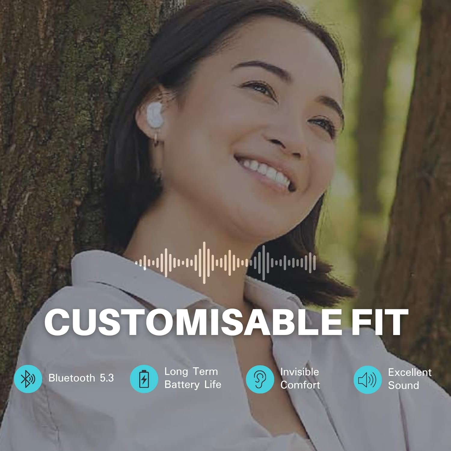 Laser TWS Mini Earbuds with ENC and LED Display White, Wireless, Bluetooth, Charging Case, Battery Level Display image number 4