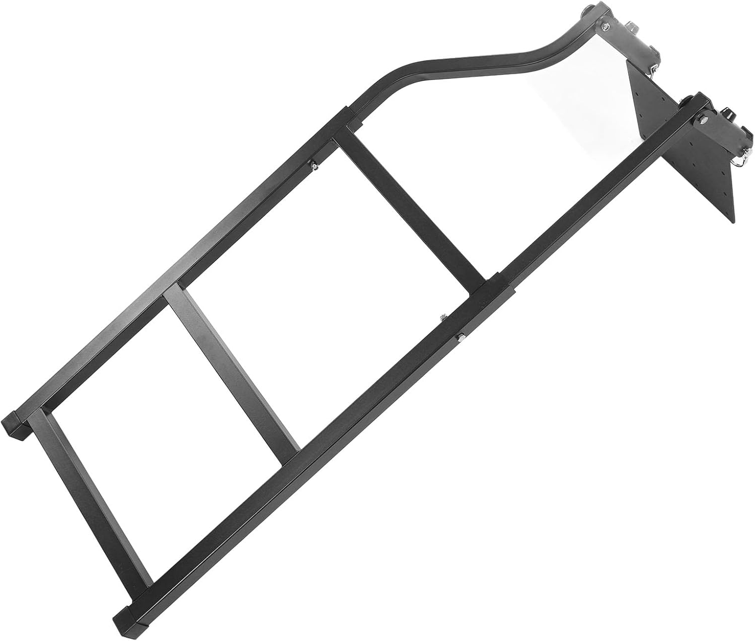 Universal Foldable Iron Truck Tailgate Ladder for Most Pickup Adjustable Pickup Tailgate Ladder with Stainless Steel Hex Screws, Capacity 300 Lbs, Space Saving Design image number 3