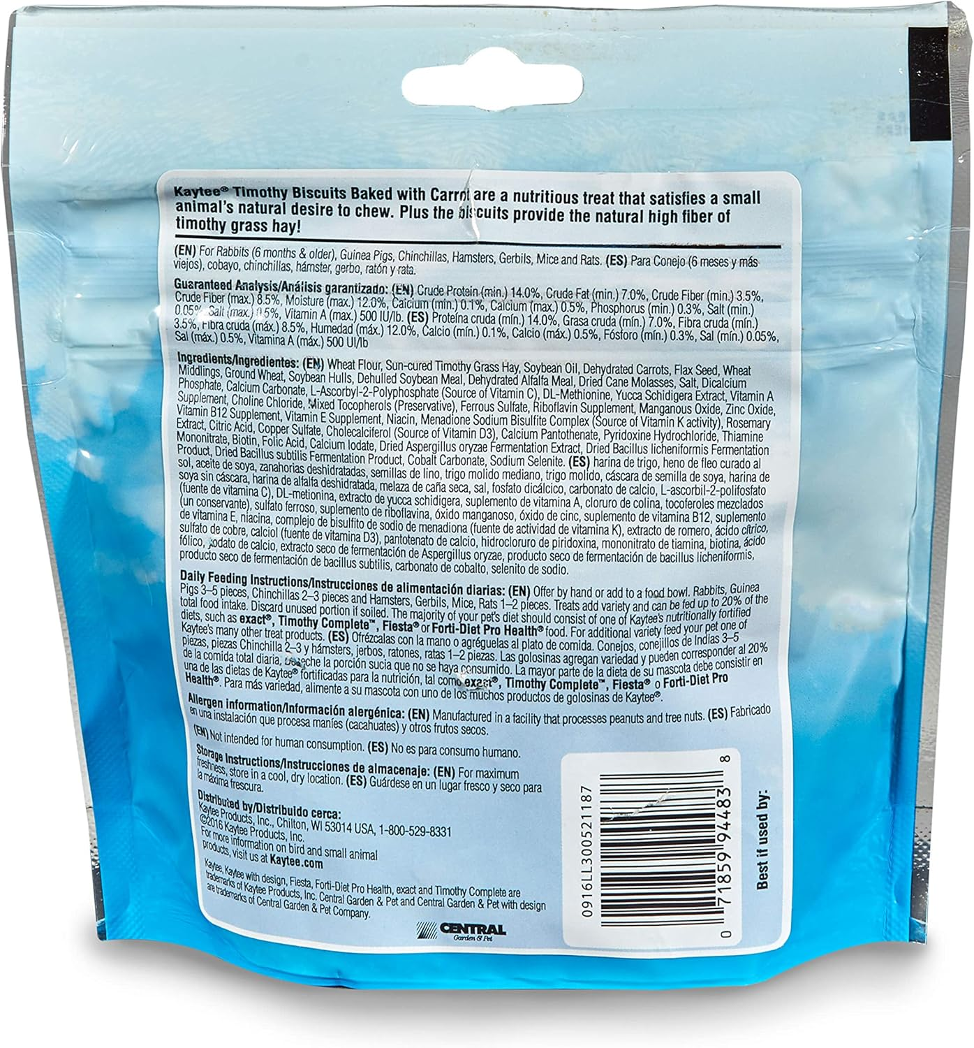 Kaytee Timothy Biscuits Baked Carrot Treat, 4-Oz Bag image number 2