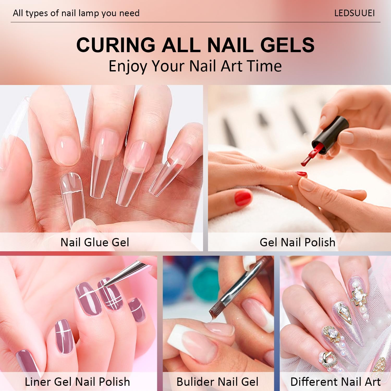 Cordless Mini Nail Lamp [Long-Lasting Battery] Portable Handheld UV Light for Gel Nails Rechargeable with Stand & LCD Screen, Fast Flash Cure LED Nail Dryer for Polish,Nail Strips Home Travel image number 2