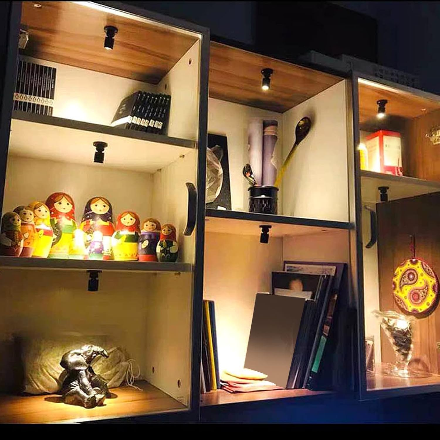 Mini Spot Lights USB Dimmable LED Spotlight with 6.6Ft Cable, Bright Light, Compact Design, LED Spot Lights Applicable Indoor Accent Light for Showcase Jewelry Cabinet (Warm image number 5