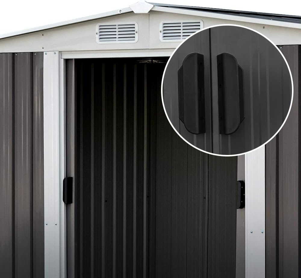 Giantz Garden Shed 2.58X2.07X1.78M Storage Box Workshop, Green House Greenhouse Outdoor Shelter Tool Shade, Dome Gable Roof Double Sliding Doors Galvanized Steel