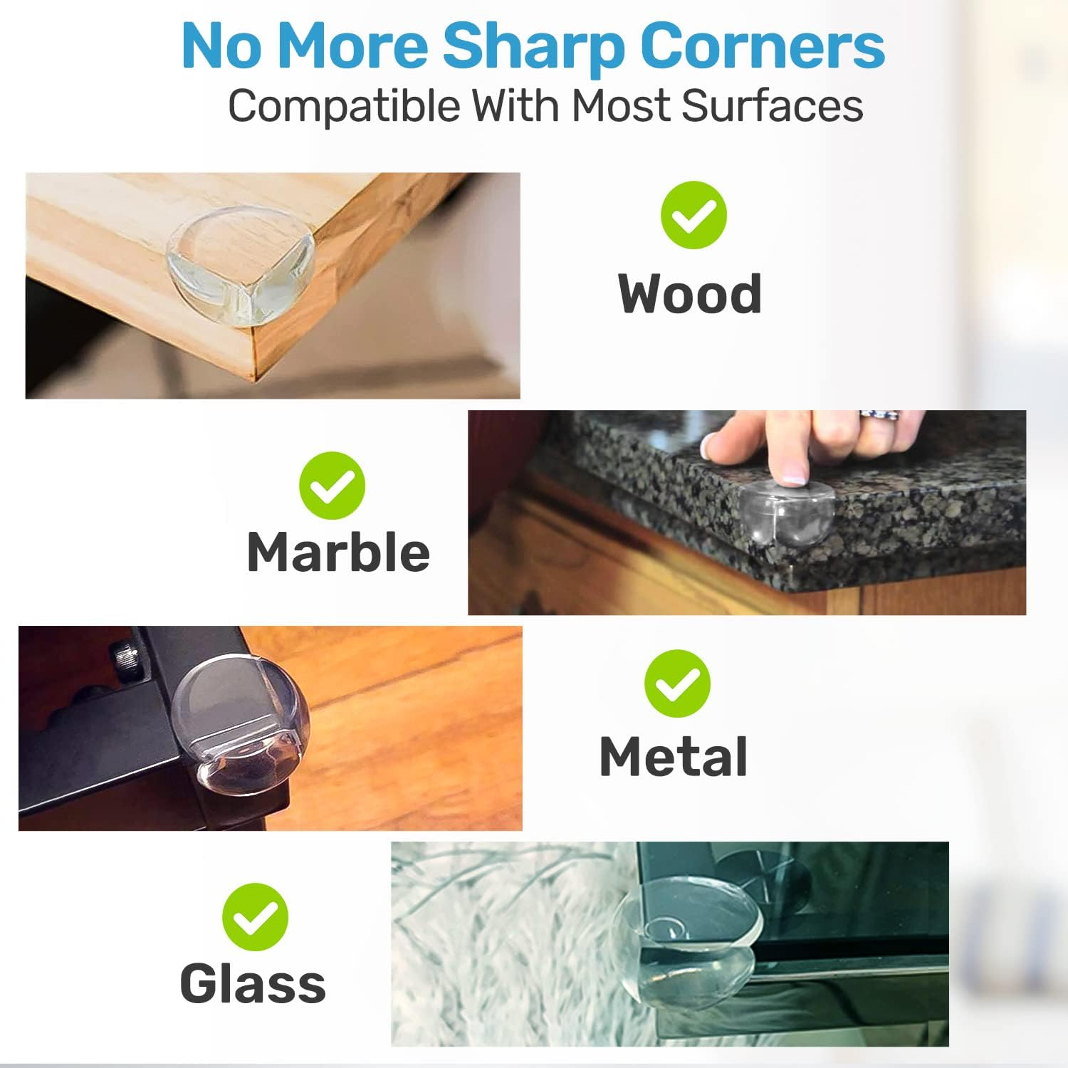 BABY PROOF ME Table Corner Protectors for Baby, Clear Furniture Corner Guards & Edge Safety Bumpers, round Baby Proof Bumper, Table Edges & Sharp Corners Baby Proofing (12 Pack) image number 5