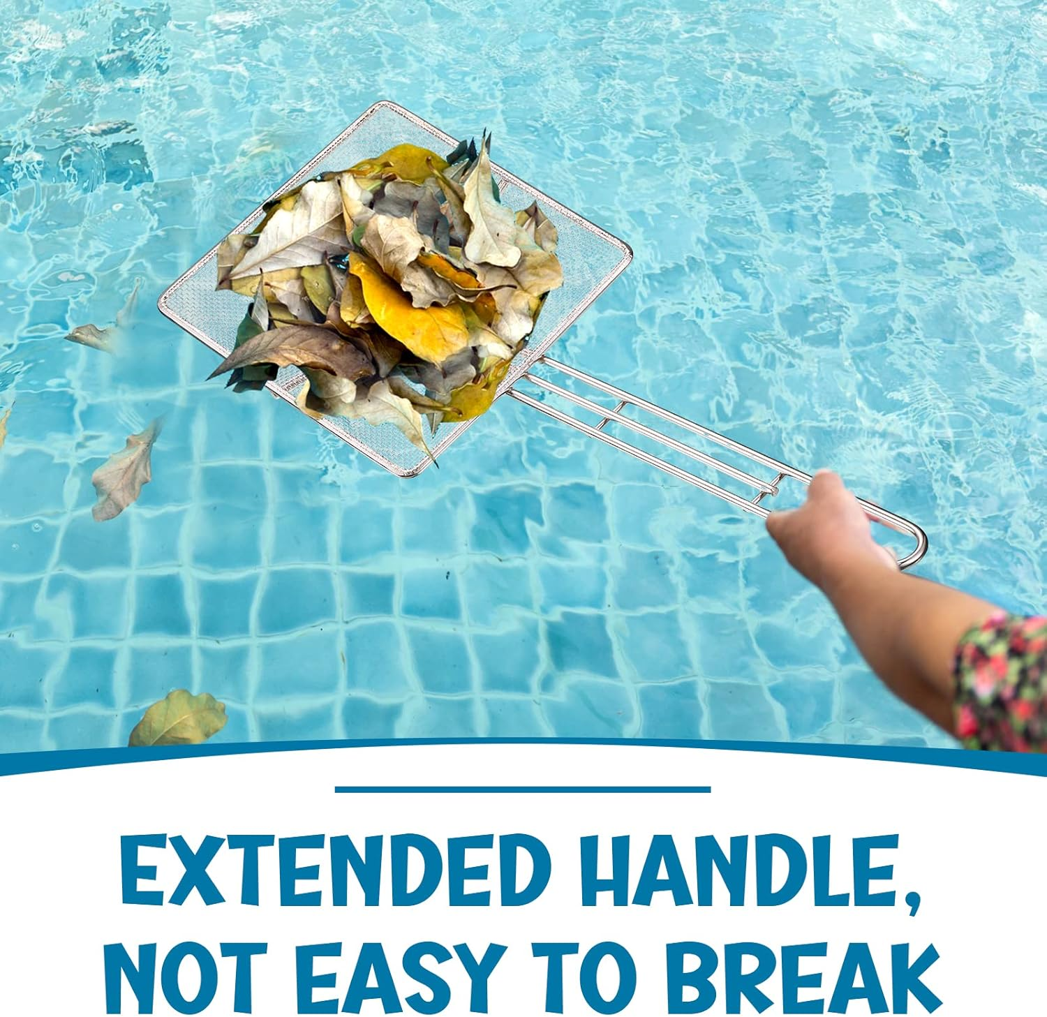 Mumufy 2 Pcs Square Fine Mesh Skimmer Spider Strainer Oil Skimmer for Deep Fryer Frying Scoop Stainless Steel Spider Strainer with Long Handle for Kitchen Swimming Pools Fried Food (6.7 X 6.7 Inch) image number 6