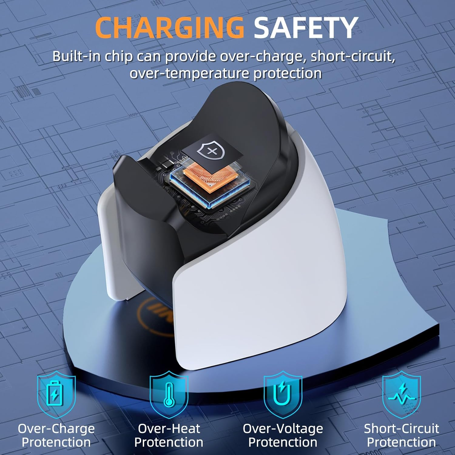 Charging Dock for PS5 Controller, IINE Fast USB Charging Station for PS5 Dualsense Edge Controller, with Charger Indicator and Charging Cable image number 2