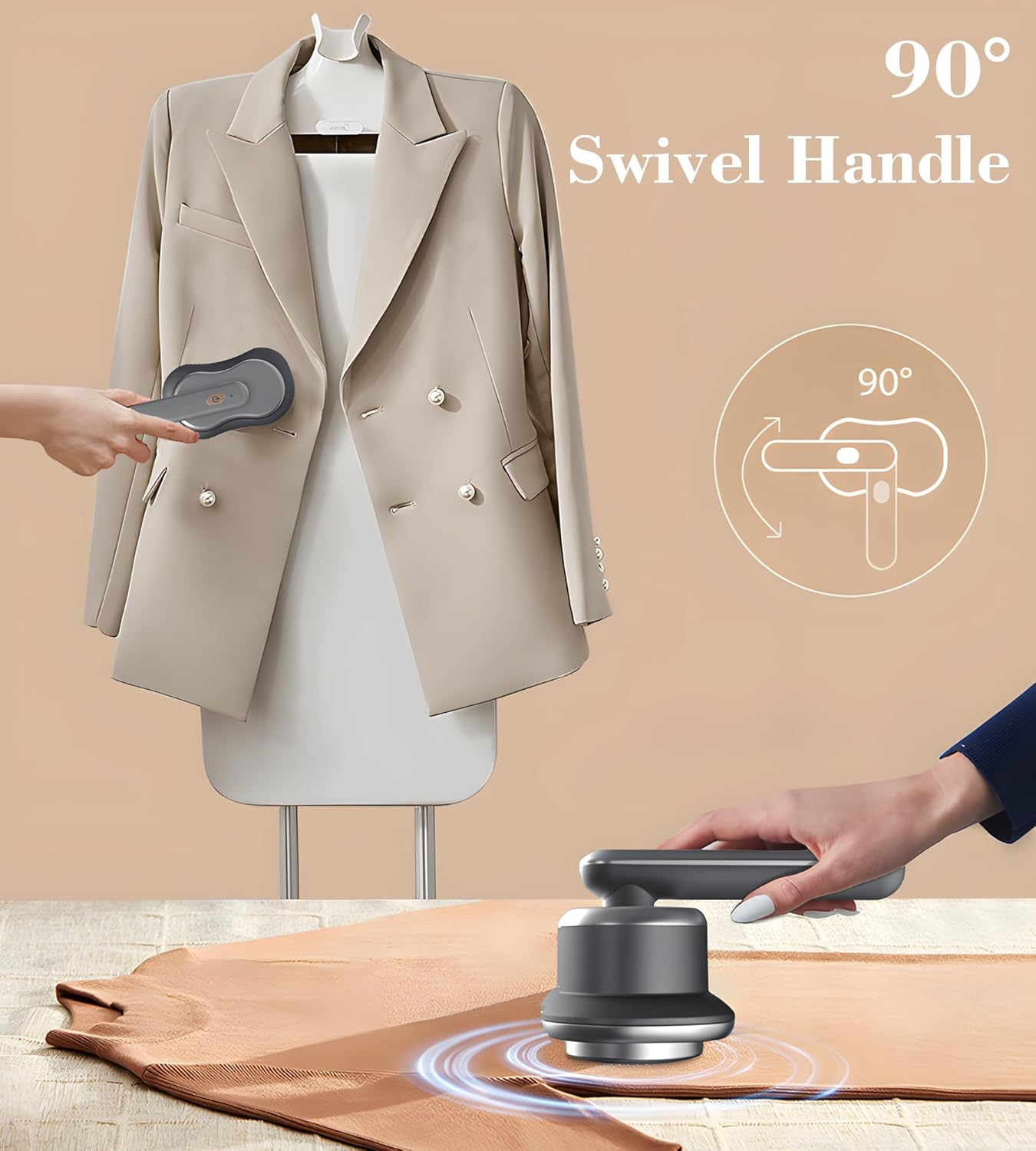 Aricvort Fabric Shaver and Lint Remover, Rechargeable Portable Fabric Shaver, Black image number 3