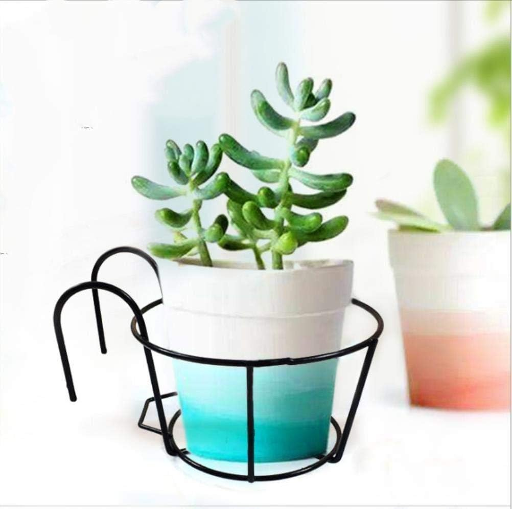 4 Pack Hanging Railing Planters Flower Pot Holders Plant Iron Racks Fence Metal Potted Stand Mounted Balcony round Plant Baskets Shelf Container Box for Indoor&Outdoor Use-Black,Garden Steel Pots,6.3" - 4 Pack Large-Black image number 7