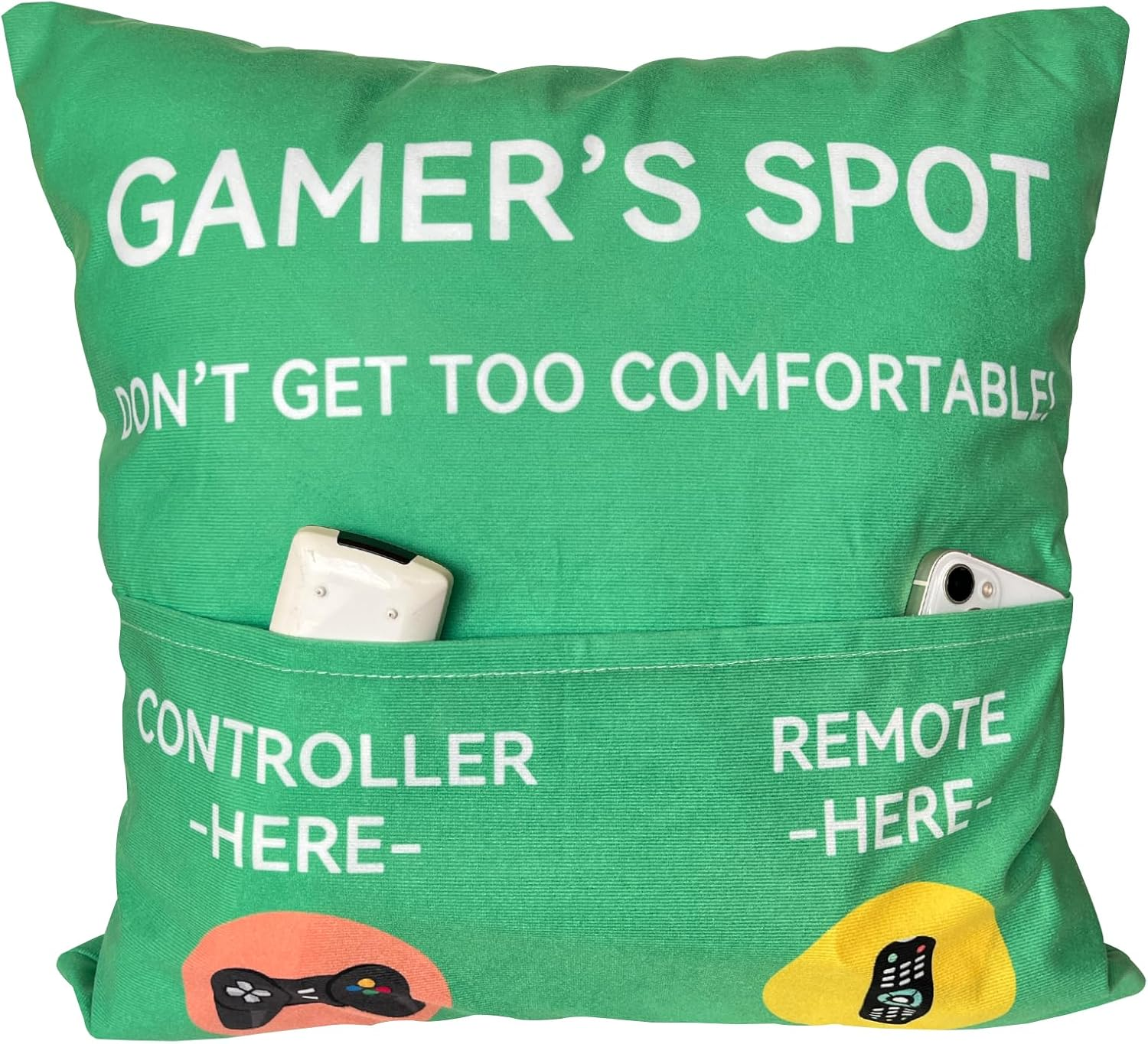 Gamer Gifts, Pocket Design Throw Pillow Covers 18 X 18 Inch, Gaming Room D&eacute;cor Stocking Stuffers Easter Basket Stuffers for Teen Boys Girls Men Father Boyfriends-Red image number 6