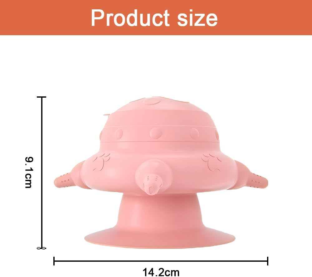 Silicone Milk Bowl with Removable Lid, Powerful Sucker Dog Milk Feeder, 235Ml Pet Feeder Station, 14.2 * 9.1Cm, Pink
