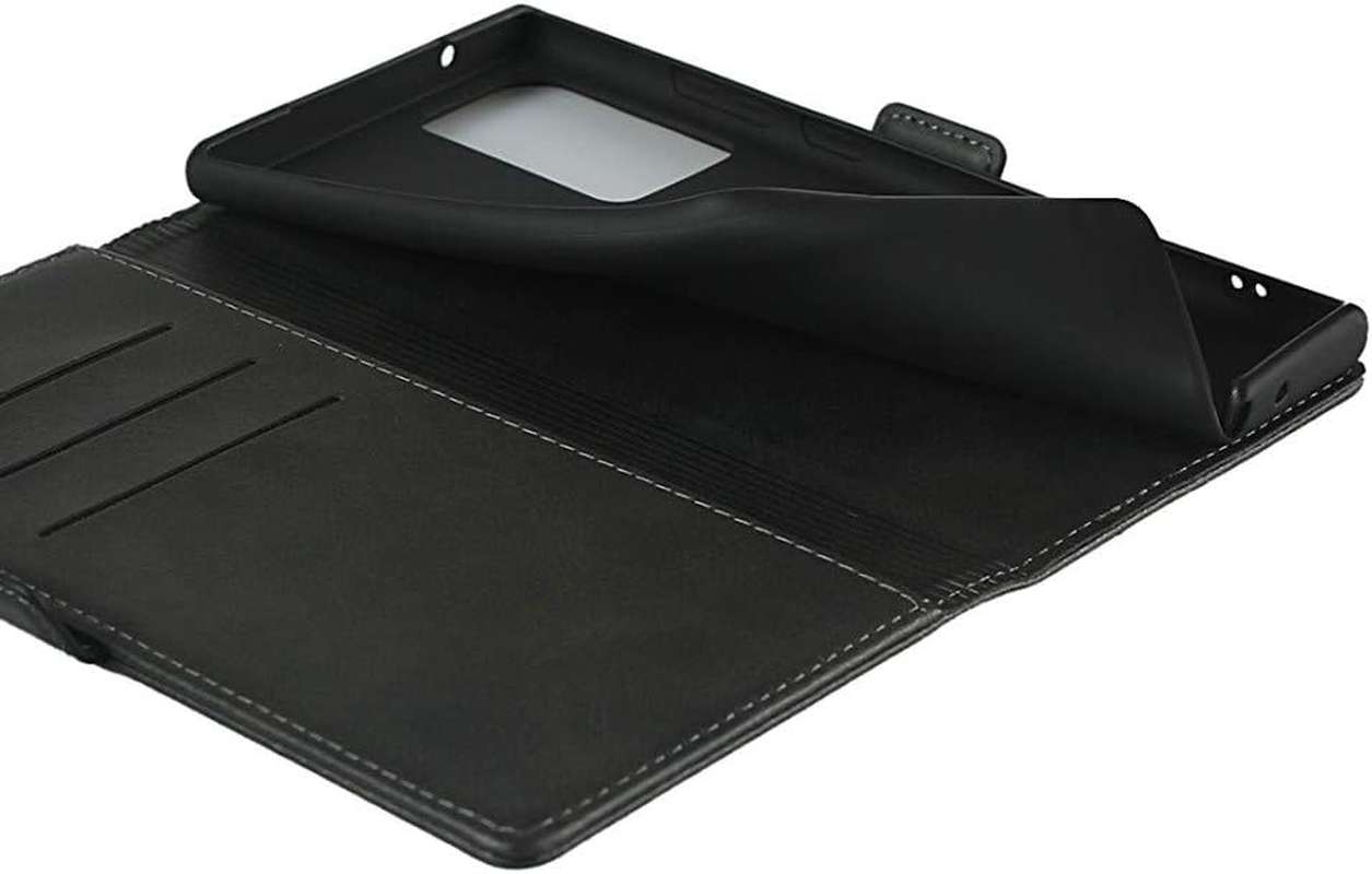 Cavor for Samsung Galaxy Note20 Ultra Case,Note20 Ultra 5G Case,Leather Wallet Phone Case with Magnetic Closure & Card Slots(6.9")-Black image number 1