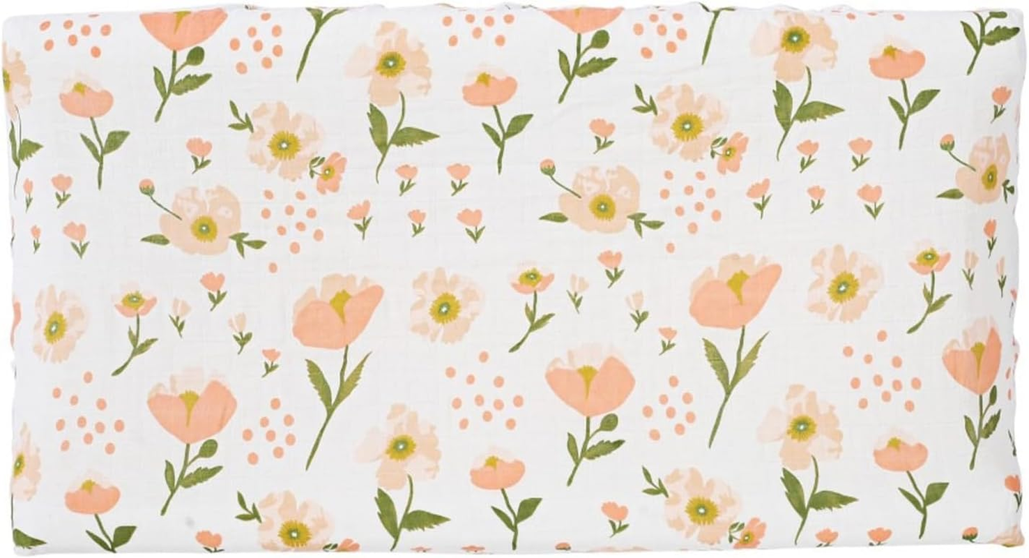 Baby Pad Cover - Soft Cotton Leaves, Breathable Cotton Nursery Leaves | Fitted Changing Table Cover, Stretchy Diaper Changing Pad, Tab Use