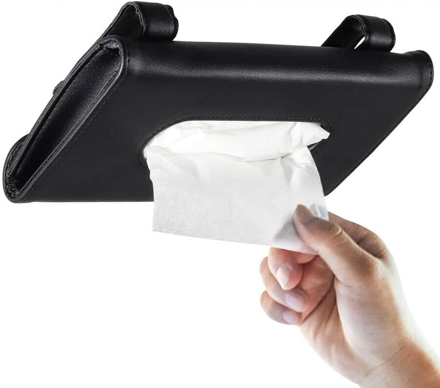 Universal Car Tissue Box for Home Table Car Storage Organiser Case Holder Car Visor Tissue Holder Car Tissue Dispenser Hanging Multi-Use Paper Tissue Cover Case for Car & Truck Decoration image number 1