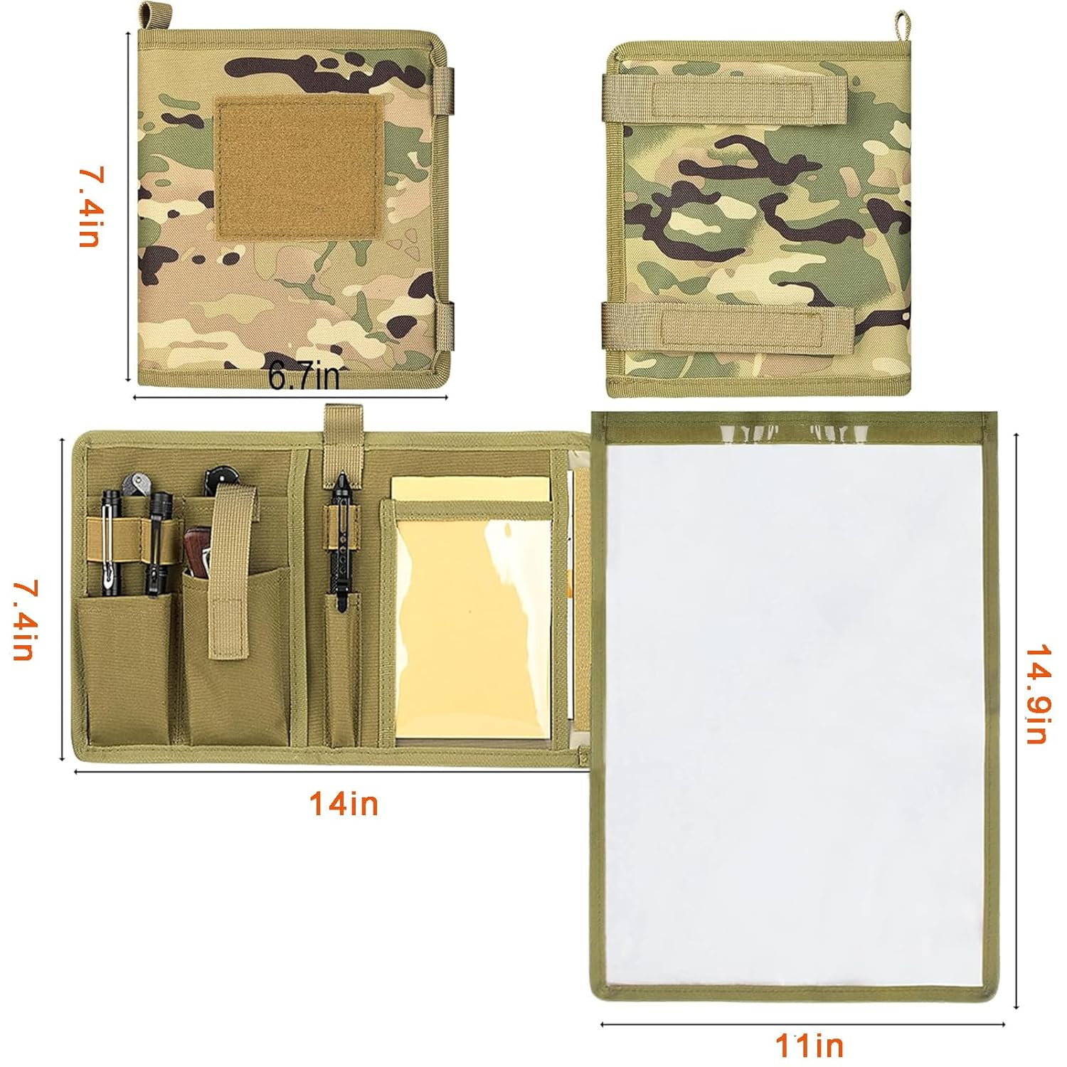 Map Case,Tactical Notebook,Waterproof Map Case for Hiking, Tactical, Outdoor Activities, CP, Tactical Outdoor Activities (Map Case)