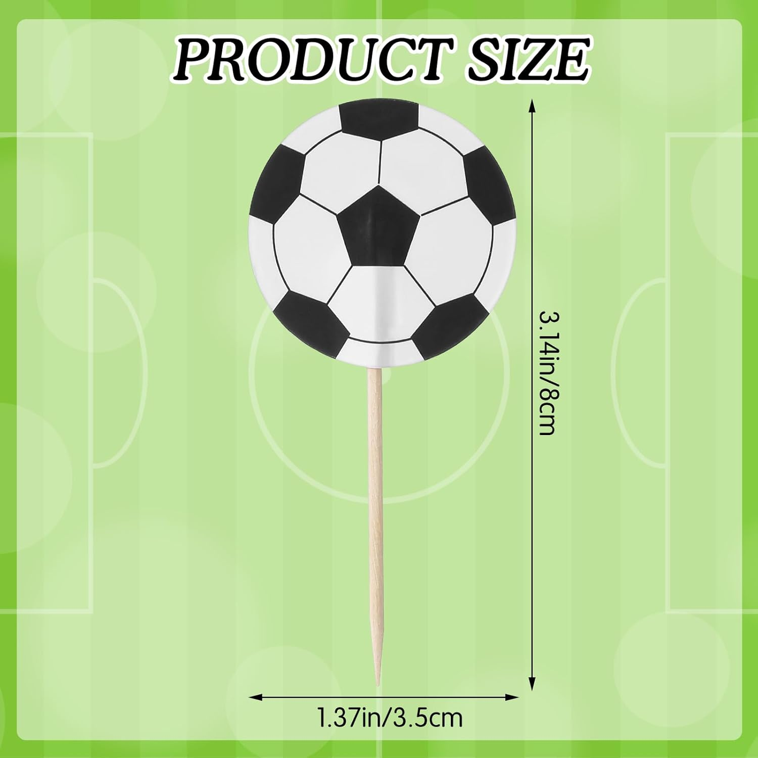 48 PCS Soccer Ball Cupcake Toppers Football Cake Toppers, Food Toothpicks Soccer Party Decorations for Kids Sport Balls Theme Parties, Baby Shower and Birthday Cake Decorations image number 6