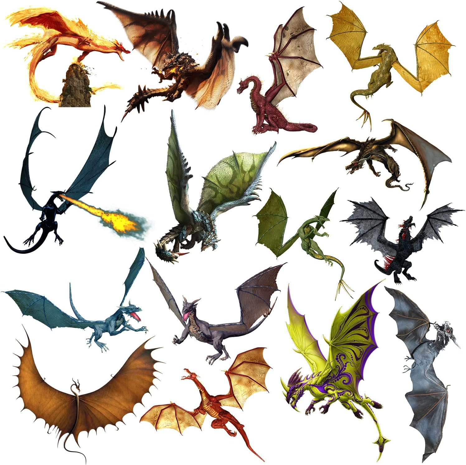 WOYINIS 3D Fantasy Dragon Wall Decal Peel & Stick Dragon Flying Wall Stickers Removable Vinyl Wall Art Decor for Kids Living Room Classroom Nursery Decoration image number 5