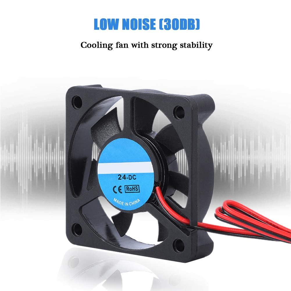 XUMIUZIY 24V Cooling Fan for 3D Printers, 5Cm, 30Db, 8-14CFM, 4000-6500 RPM, 2-Pin Connector, Forced Air Cooling, Compatible with Printers image number 6