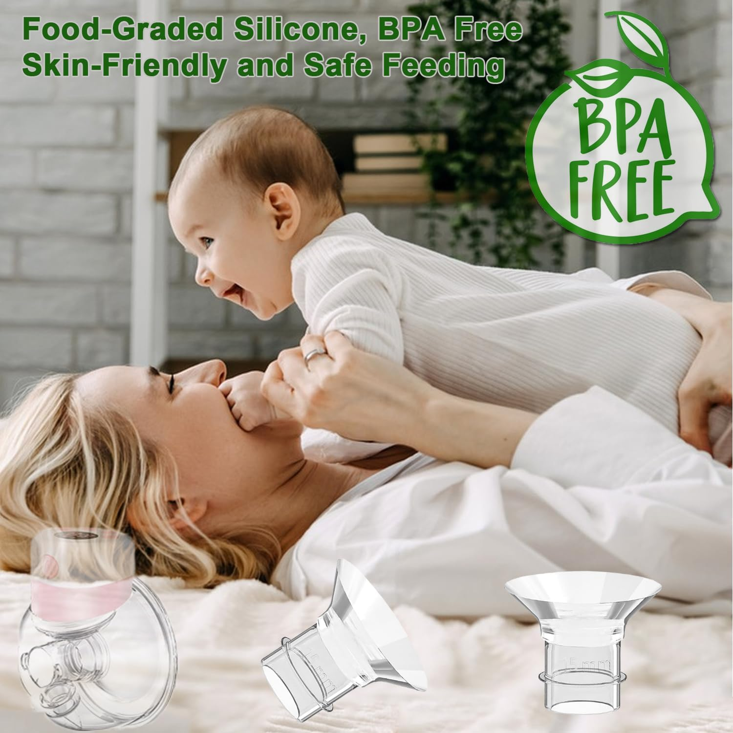 2PCS Flange Insert 19Mm, Compatible with S9/S12/S9Pro/S12Pro Wearable Breast Pump Parts Replace, Pump Shield/Flange Insert to Reduce 24Mm down to 19Mm image number 5