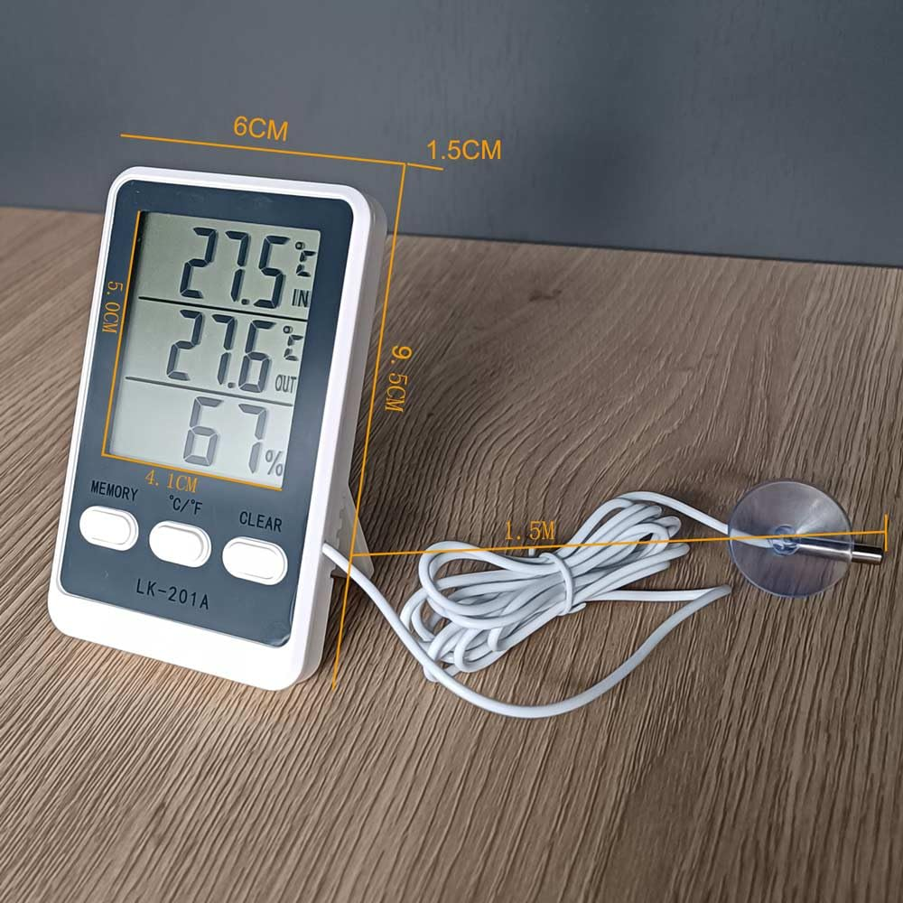 Indoor Outdoor Thermometer Hygrometer Weather Station, Humidity Monitor Battery Powered inside outside Temperature with 1.5Metre Length Cable Sensor image number 5