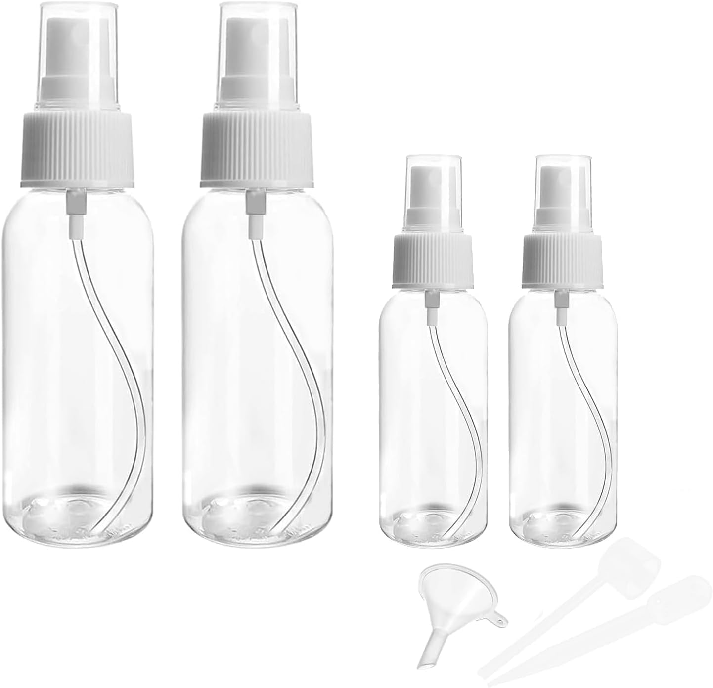 NOOYNOEO Spray Bottle, 4Pcs Small Spray Bottle, Spray Bottle, Mini Spray Bottle, Travel Spray Bottle, Empty Spray Bottle, Travel Makeup Skin Care Cleaning Use(20Ml 50Ml,With Tools) image number 2