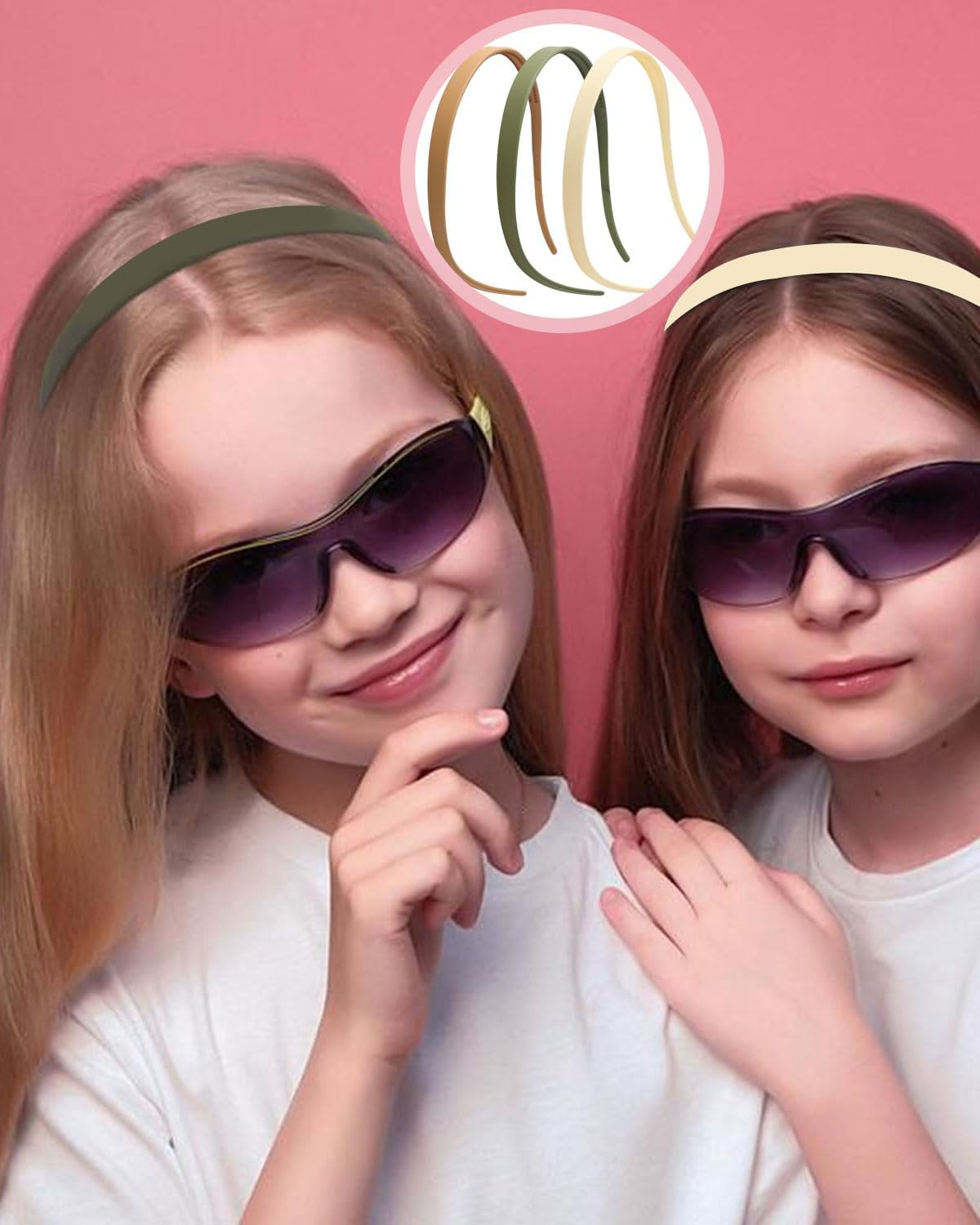 TPZORJX 3 Pieces Serrated Headband, One Piece Thin Women'S Headband, Matte Finish, Non-Slip, Perfect for Glasses and Daily Use (White, Light Curry, Green) image number 3