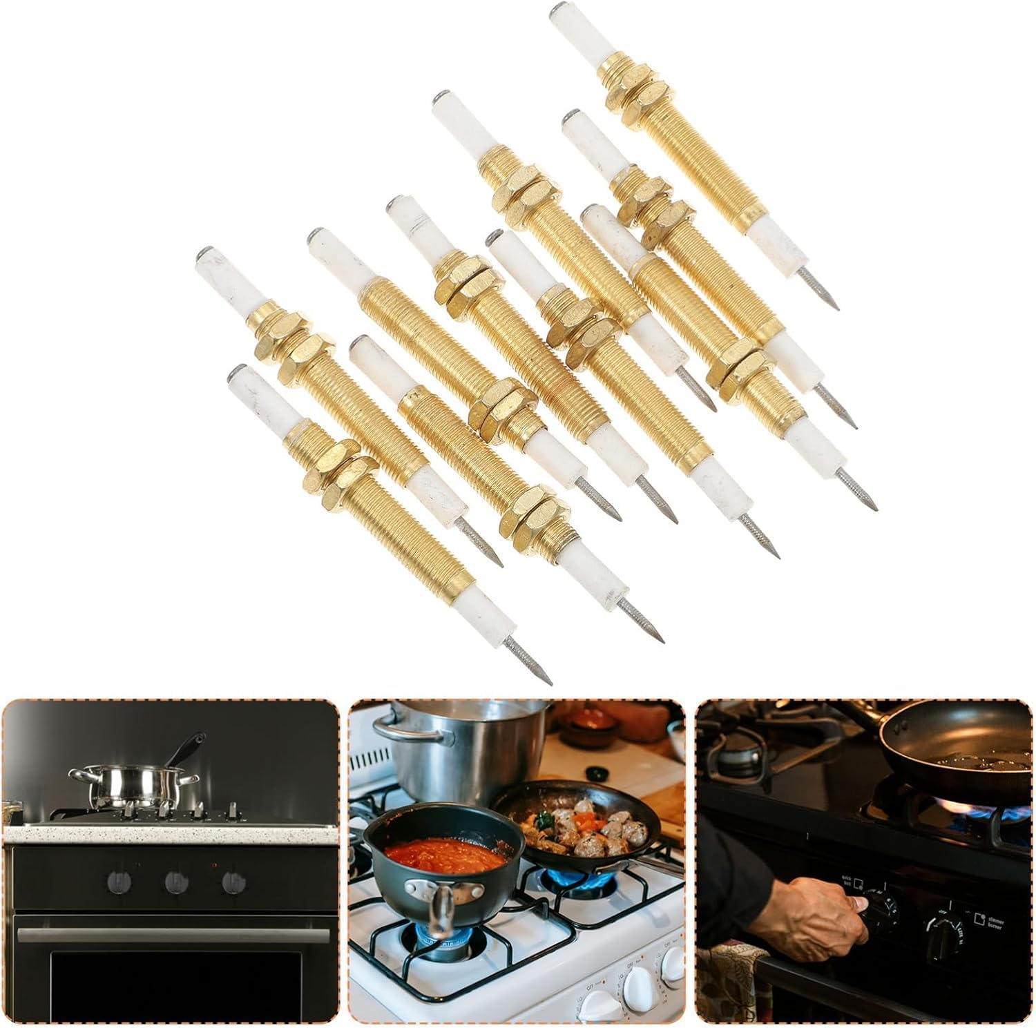 Fokmuaex 10PCS Gas Stove Ignition Needle Kit - Universal Range Igniter Sensor with Spark Electrode, Replacement Parts for Gas Stove, Furnace & Fireplace Igniters image number 6