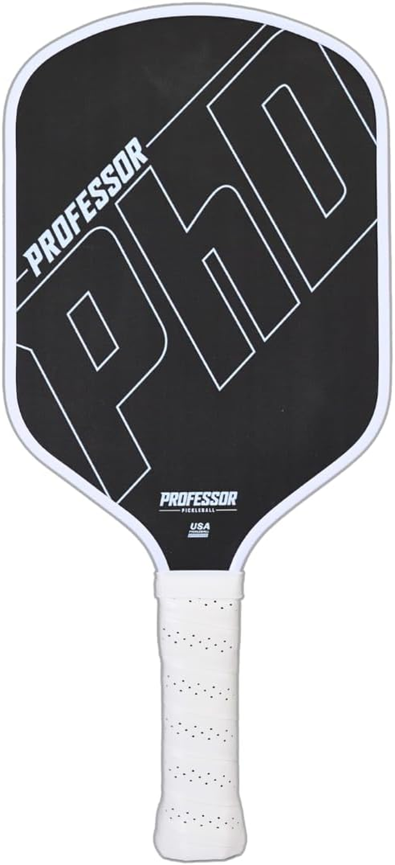 Professor Phd Raw Carbon Fiber Pickleball Paddle - White Edge