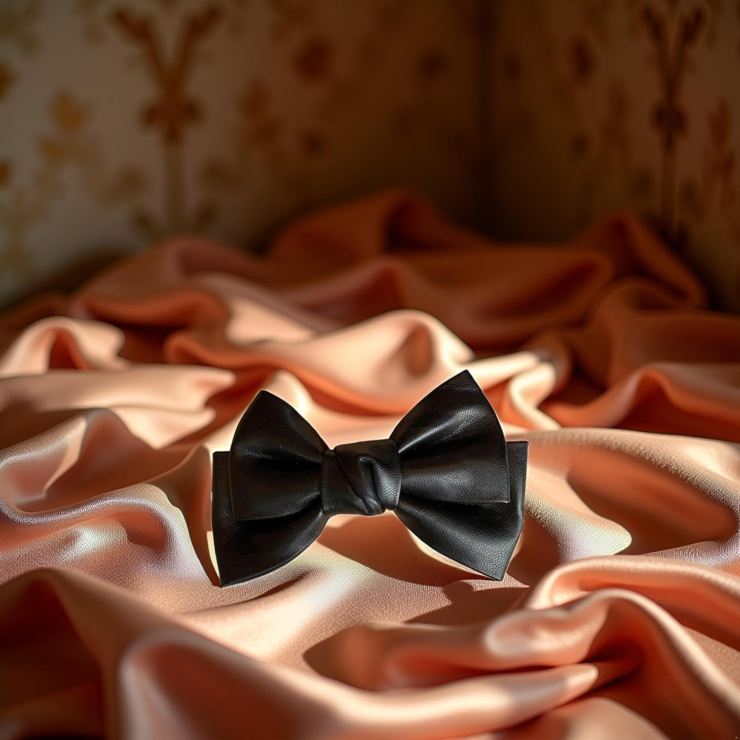 PU Leather Hair Bow Clip, Korean Style Duckbill Barrette, Black Hair Accessories for Women and Girls image number 4