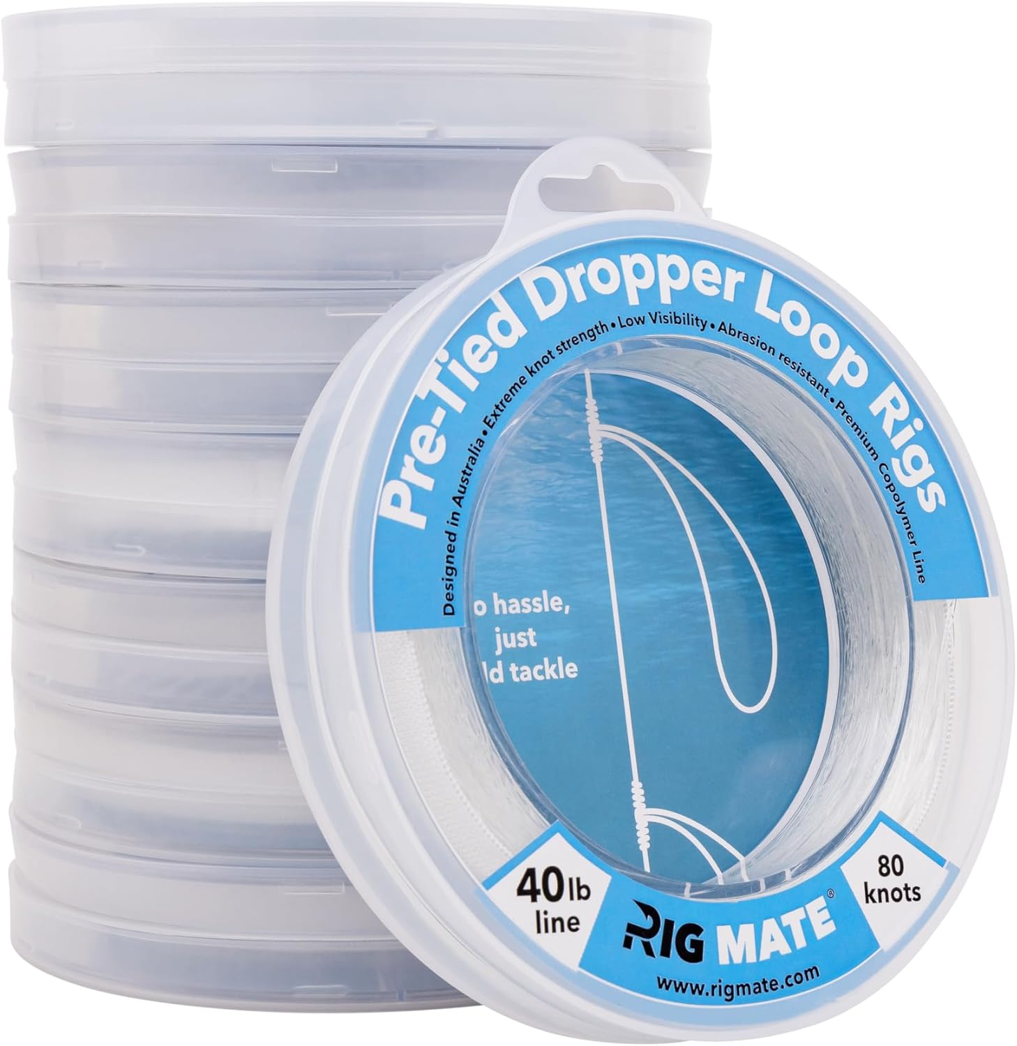 6 Lb Pre-Tied Dropper Loop Rigs. Fishing Line Spool. Loops 18 Inches Apart with 5.5 Inch Loop Size. Perfect for Saltwater & Freshwater Fishing. Perfect for Snapper & Other Bottom Feeding Fish. image number 2