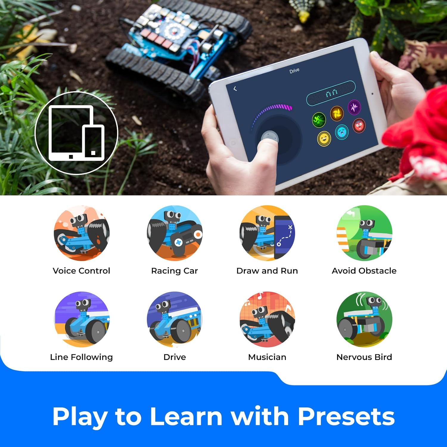 Makeblock Mbot Ranger 3 in 1 Robot Toys, Coding Robot Kit STEM Educational Building Toys Support Scratch Arduino Programming, Programmable Remote Control Robot for Kids Ages 10+ image number 6