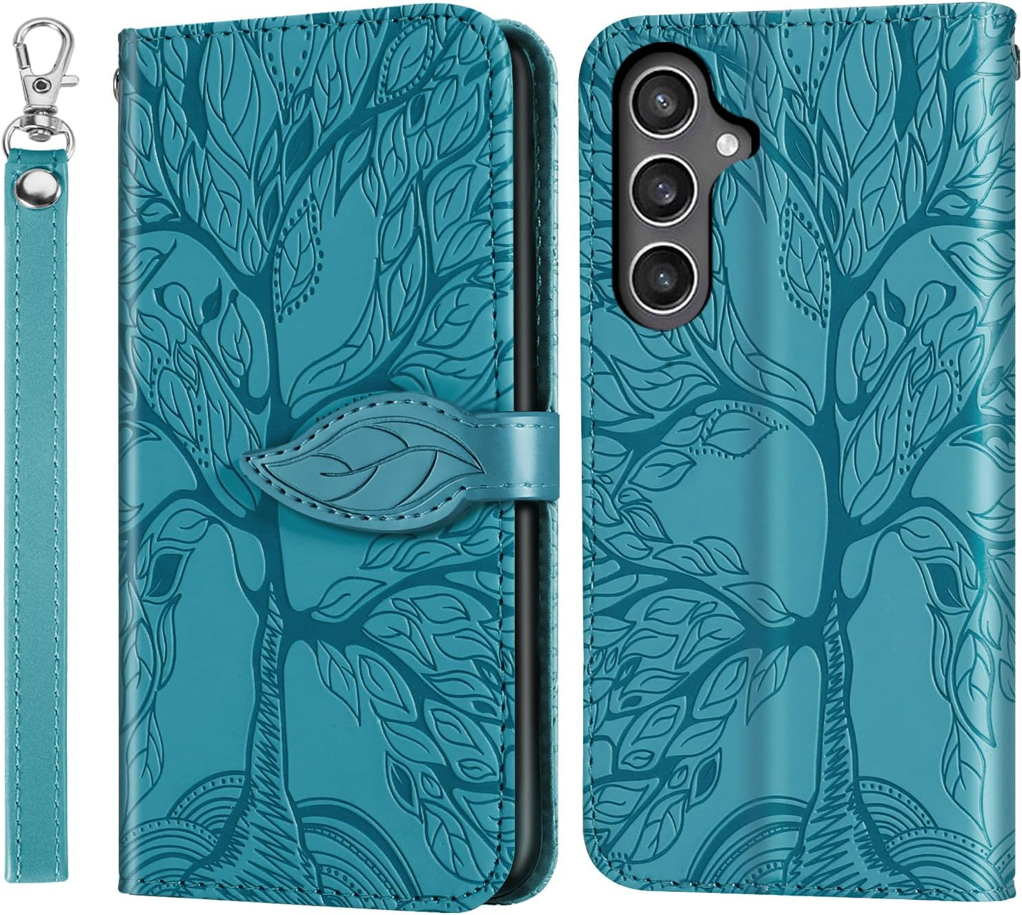 CXTCASE Case for Samsung Galaxy S25 FE PU Leather Folio Flip Cover with Card Slots, Magnetic Wallet Phone Case for Samsung Galaxy S25 FE - Blue