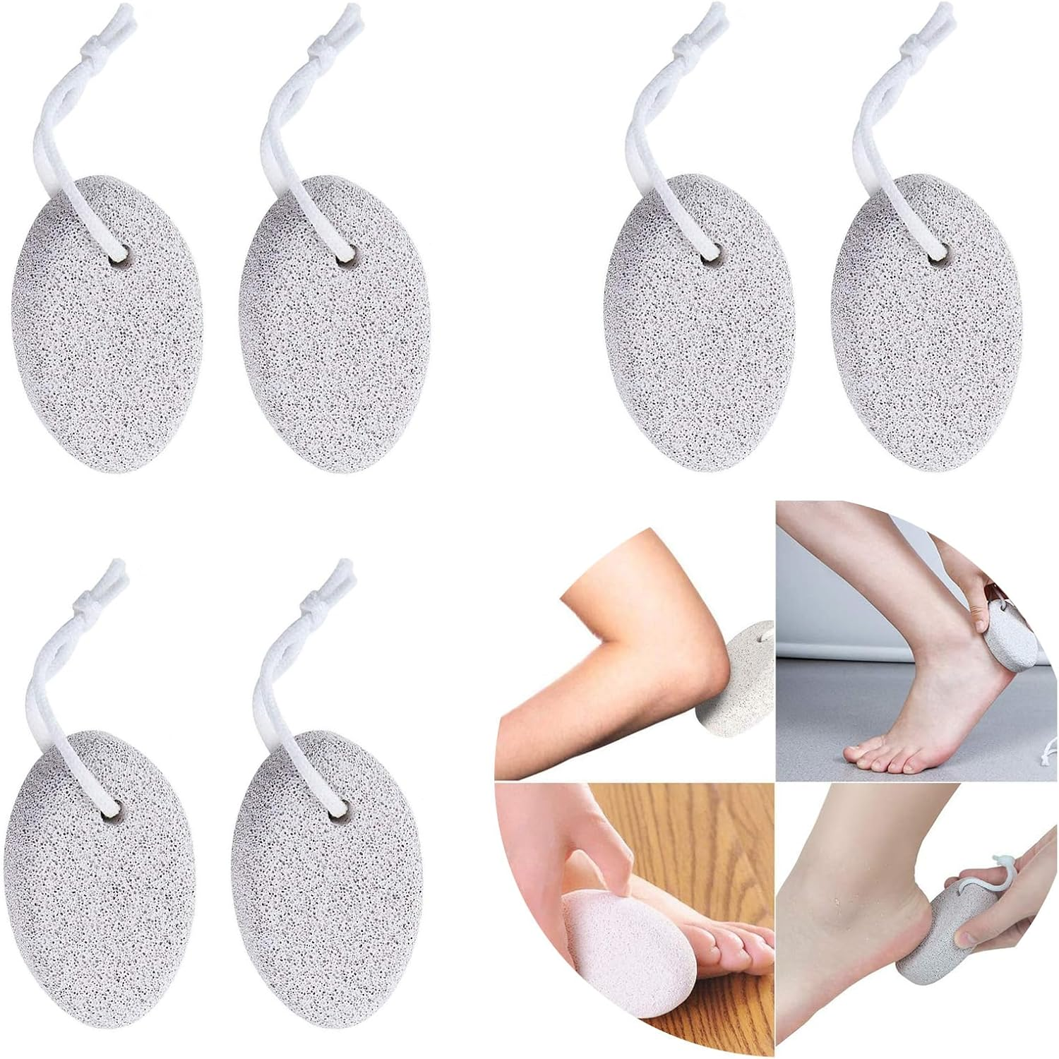 6 Pack Natural Foot Pumice Stone for Feet,Lava Pedicure Tools Hard Skin Callus Remover for Feet and Hands,Foot Exfoliator,Foot Scrubber,Foot File,Remove Dead Skin and Calluses image number 3