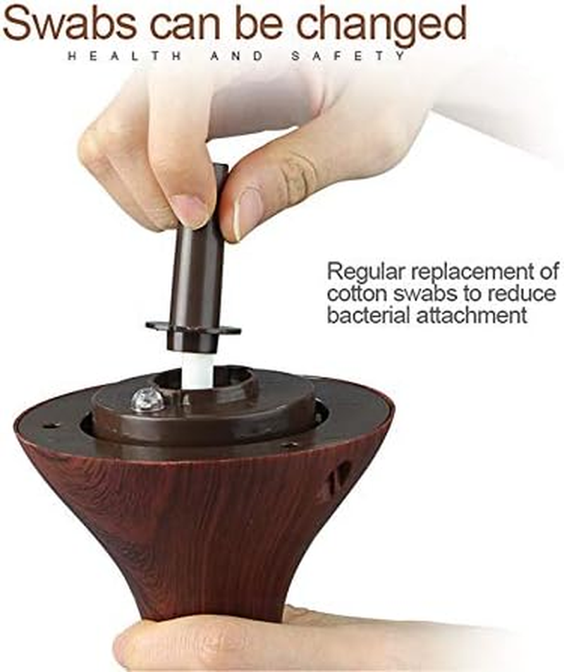 Aroma Air Diffuser Humidifier , Wood Grain Ultrasonic Home Air Diffuser 130Ml Humidifier for Home, Office Yoga,7 Colors LED Mood Light (Brown)