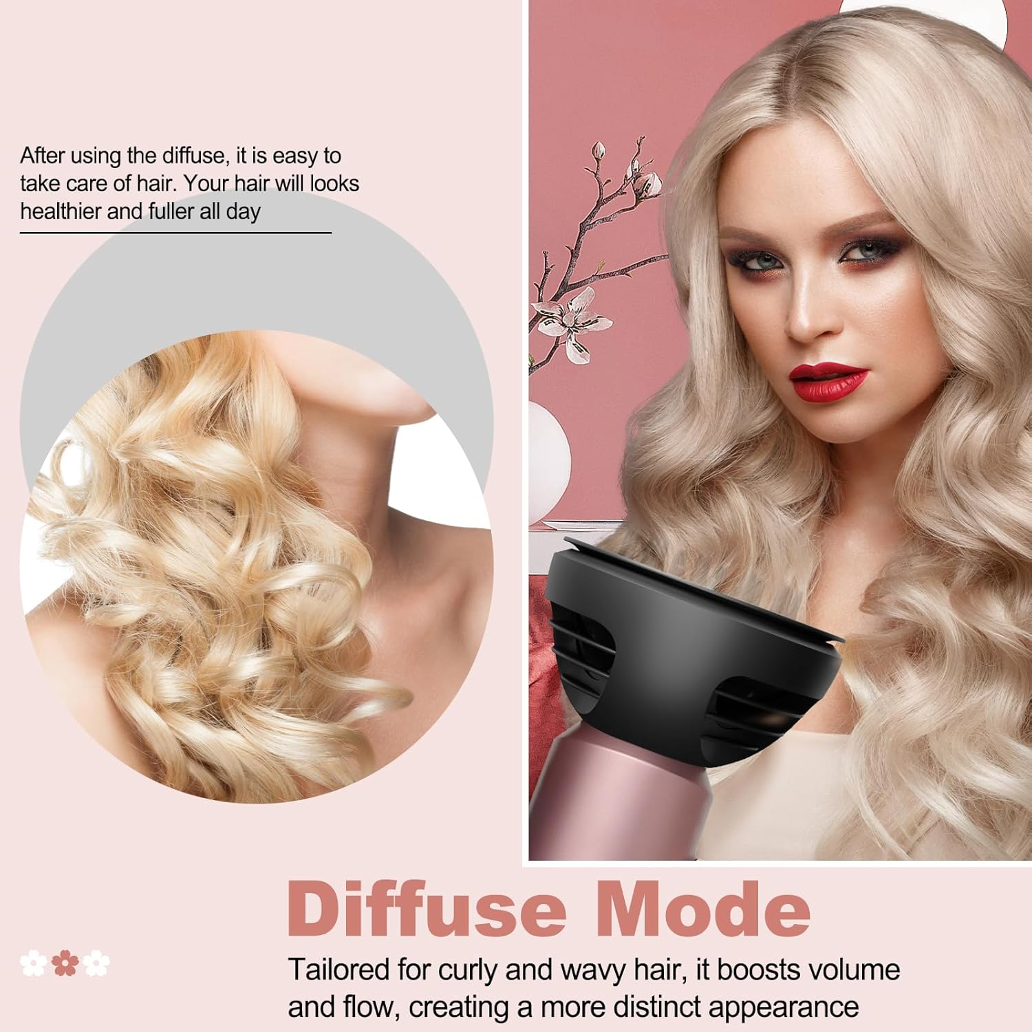 PUREGUST Wave Curl Diffuser for Dyson Hair Dryer Attachment, Dome or Diffuse Modes for Dyson Supersonic, for Nural HD16 HD15 HD12 HD08 HD04 HD03 HD02 to Enhance Curl and Control Wavy image number 6
