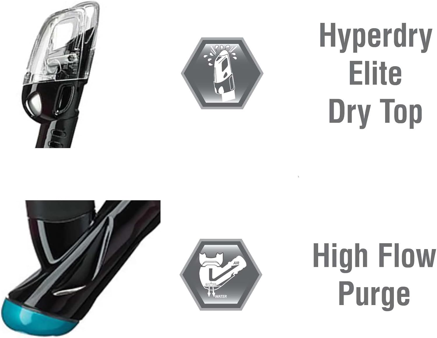 TUSA Sport Adult Powerview Mask and Dry Snorkel Combo - Black/Ocean Green (W/Reusable Bag) image number 2