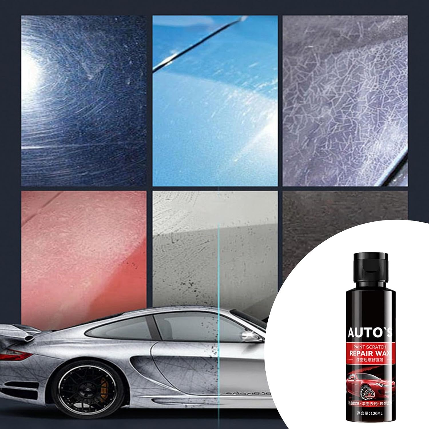 Car Paint Repair Wax - Effective Car Paint Restorer Polishing Compound - 120Ml Scratch Removers, Automotive Polish, Car Exterior Care, Quick Repair for Vehicles image number 4