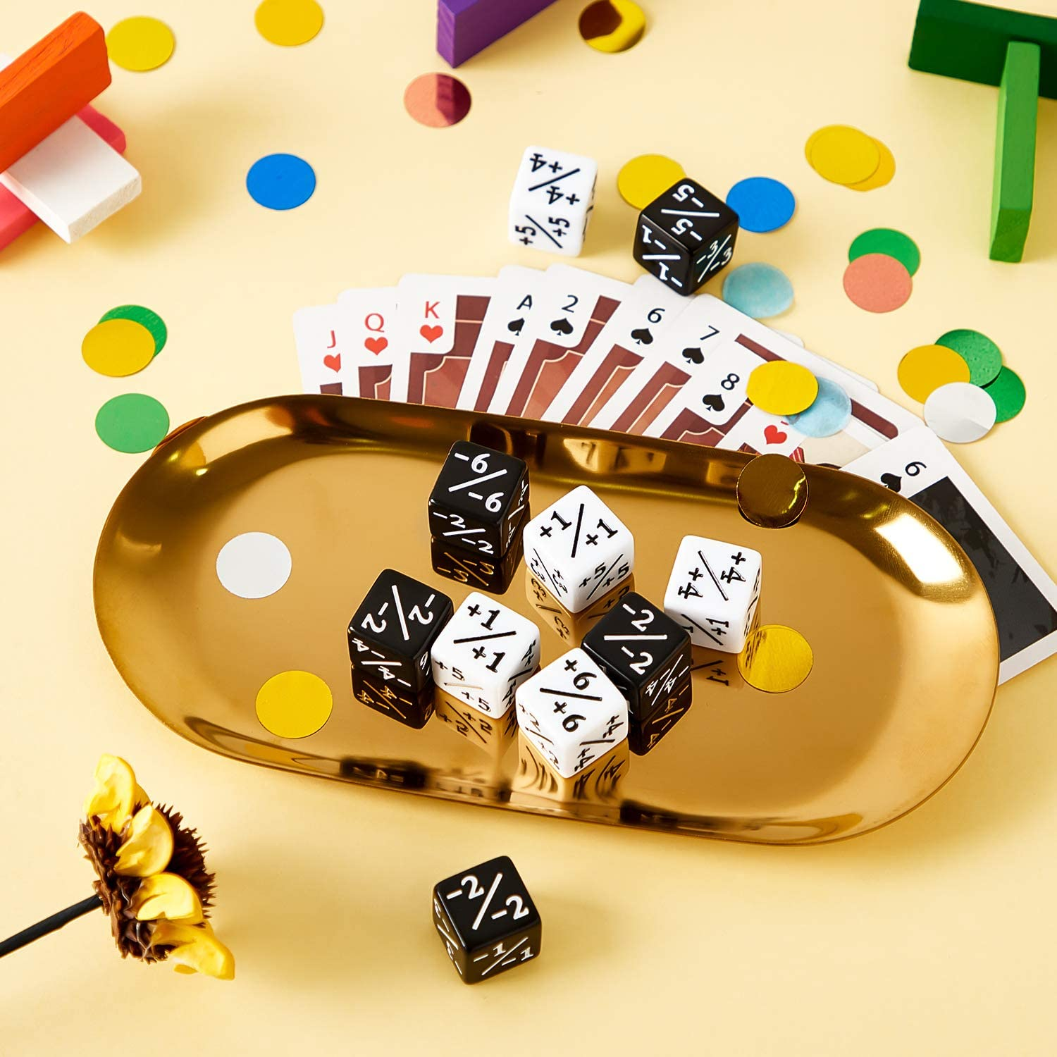 48 Pieces Counters Token Loyalty D6 Dice Cube Compatible with MTG, CCG, Card Gaming Accessory image number 1