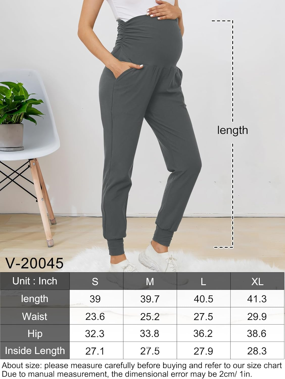 PARNIXS Women'S Pregnancy Haren Pants, Whole Abdomen, Fall and Winter Fashion Sweat-Pants image number 5