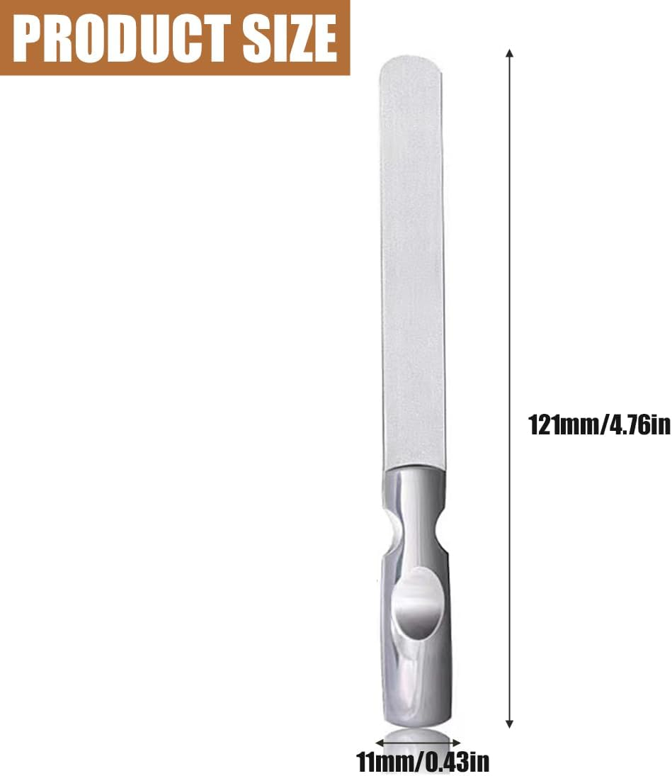 VODAFQS Stainless Steel Nail Files, Professional Double Sided Nail Files, Metal Nail File for Manicure and Pedicure, Silver, Small image number 4