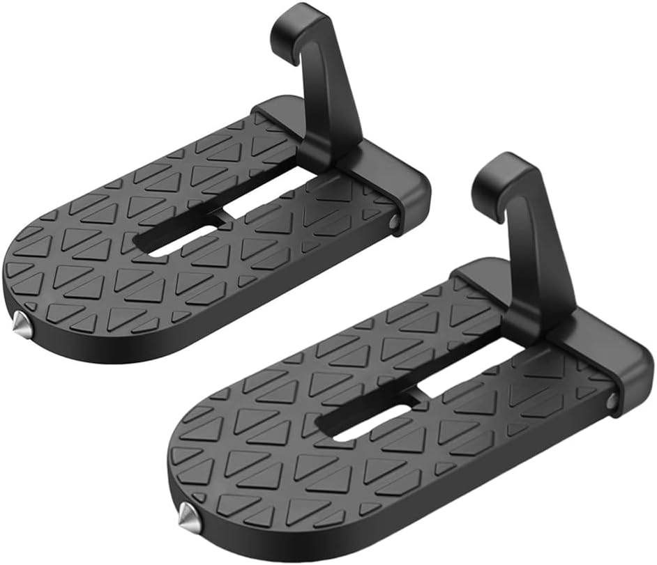 GYWHOOFT 2 Pcs Car Door Step,Car Doorstep Vehicle Hooked Folding Ladder.Car Multi-Functional Latch Door Step Overlanding Gear,Rack Car Awning Accessories,Easy Roof Access Universal Fit for Most Car