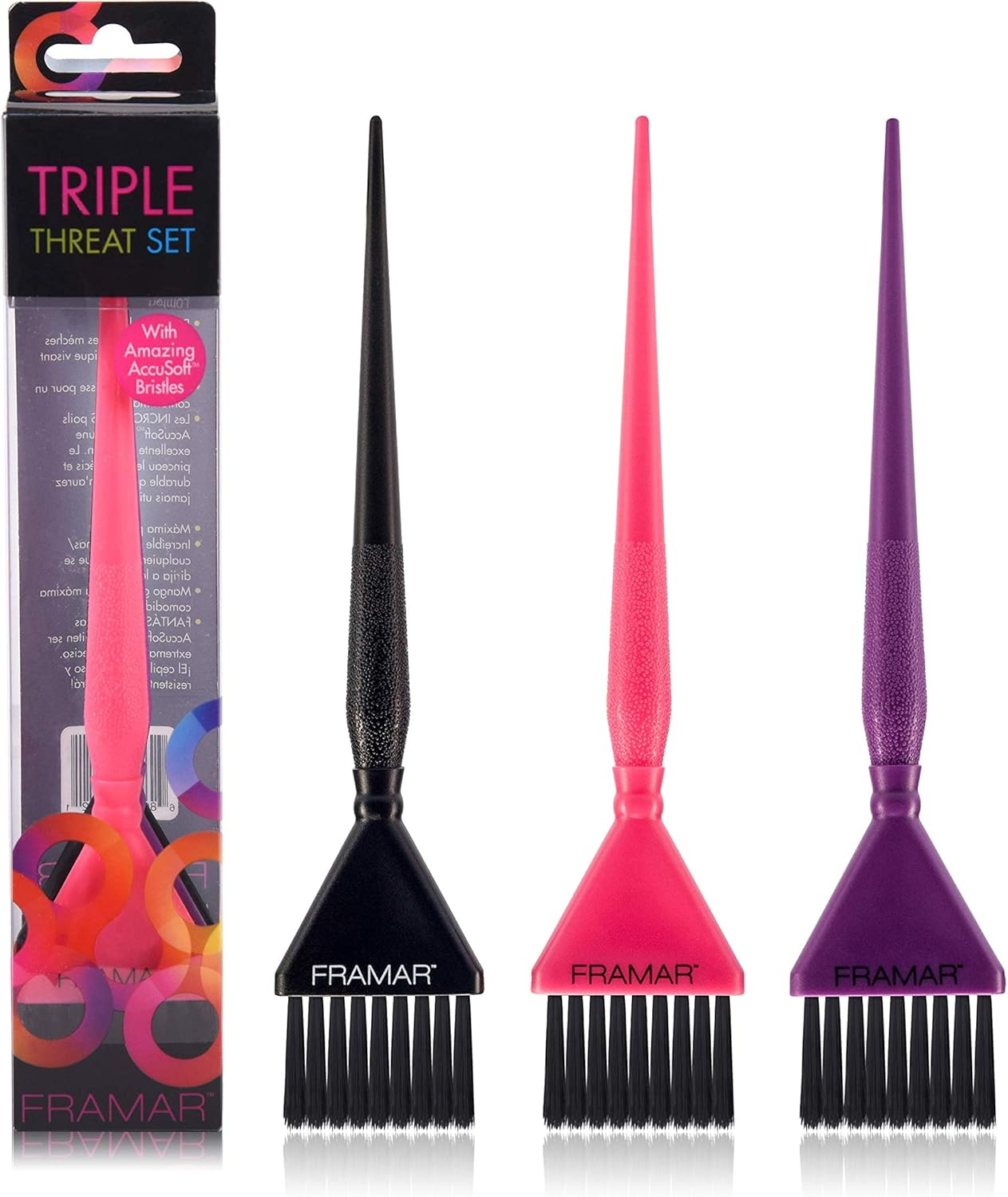 Framar Triple Threat Hair Colour Brush Set image number 1