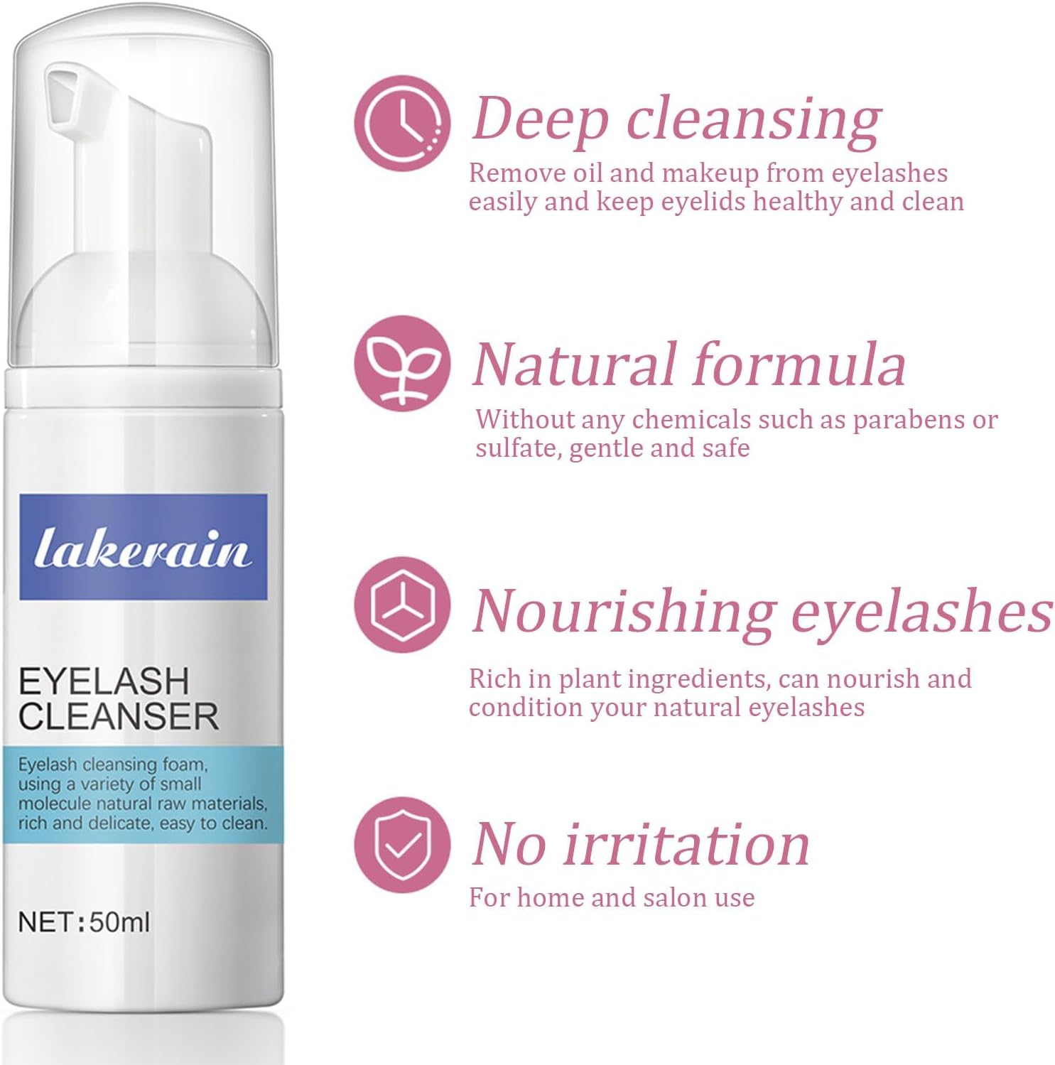 Lash Shampoo Clean Mousse for Eyelash Extension with Brush, Lash Cleanser, Eyelash Wash for Extensions, Eyelash Cleaner Mousse for Professional Use Lash Foam Cleanser - Salon Use and Home Care image number 6