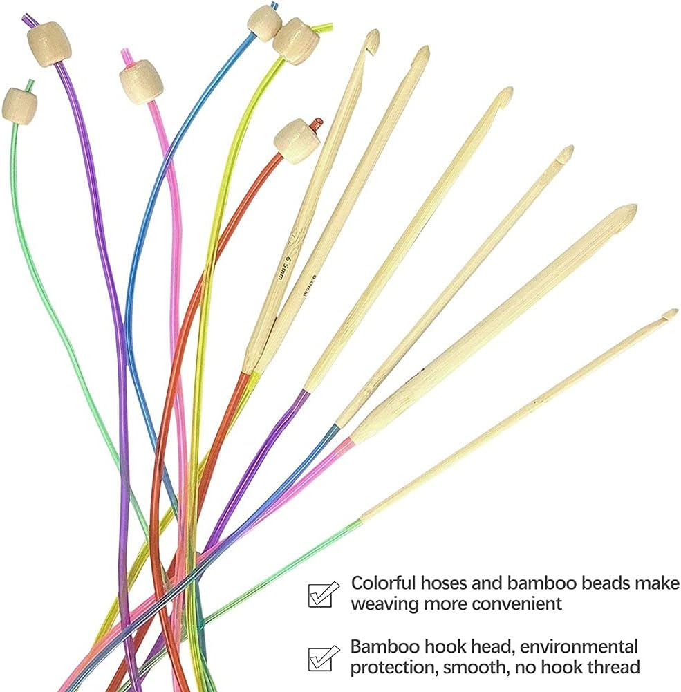 23Pcs Tunisian Crochet Hook Set Include Plastic Cable Afghan Crochet Hook and Tunisian Afghan Aluminum Knitting Needles image number 6