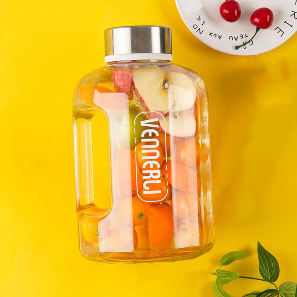 VENNERLI Water Bottles 2.2L Sports Water Bottle with Time Markings - BPA Free Xl Jug Leak Free Large with Handle Durable Reusable for Gym, Training, Hiking, Travel, Office, School (Clear) image number 6