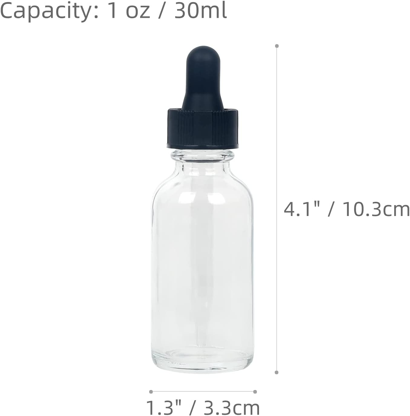 Magic Season Boston round Glass Bottles(Transparent / 30 Ml with Droppers/ 2 Pcs)