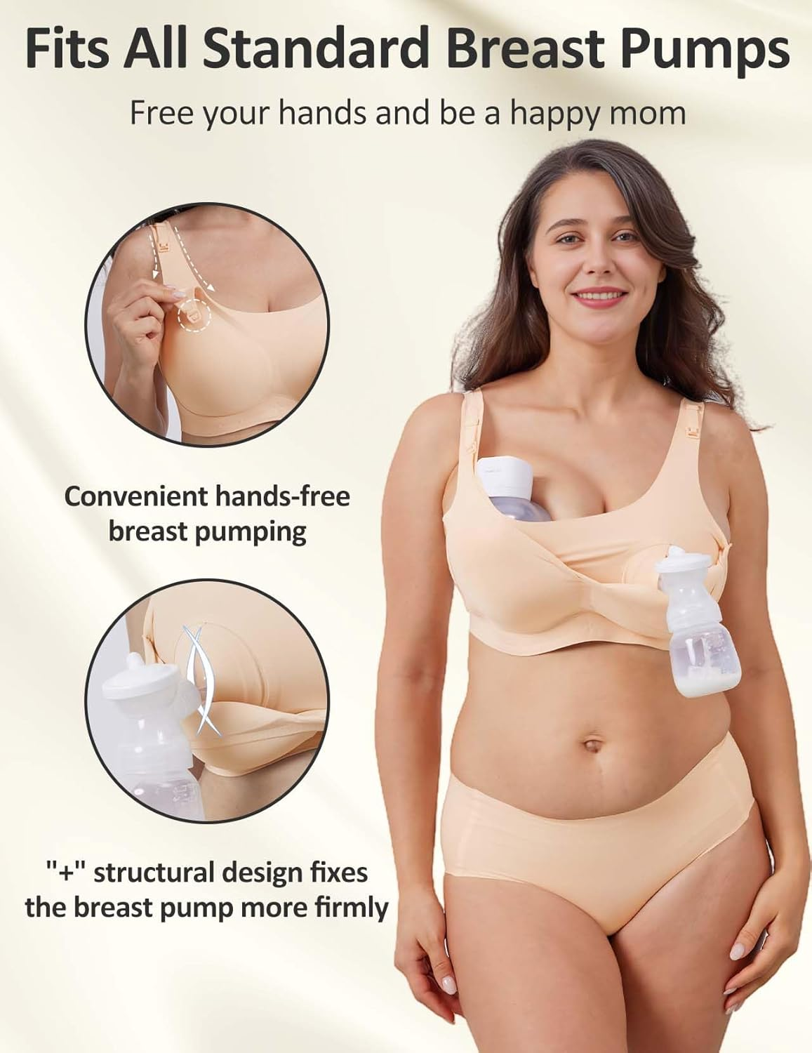Hands-Free Pumping Bra with Jelly Gel Technology and Semi-F Padding, Compatible with All Standard Breast Pumps image number 6