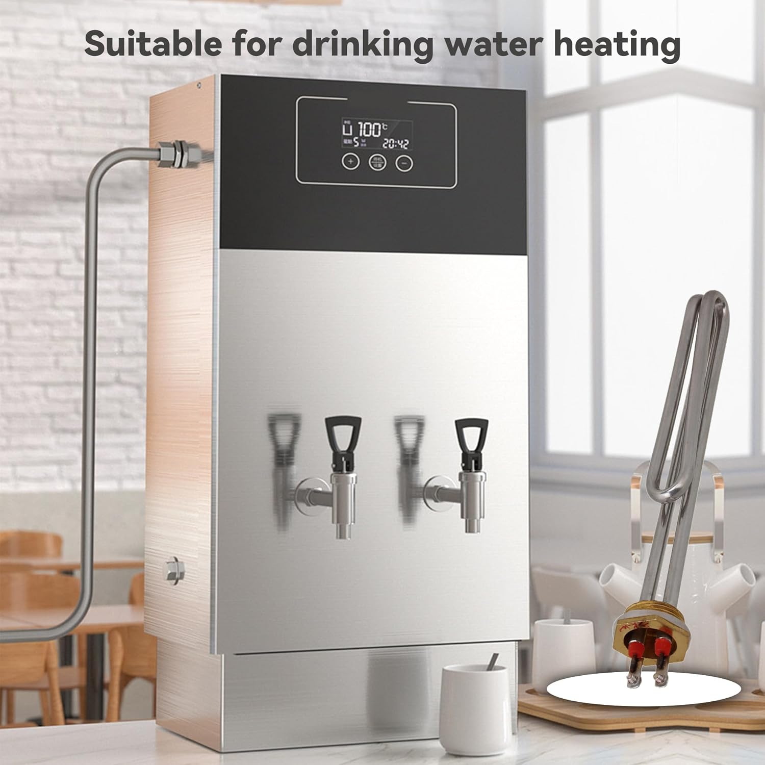 BQLZR AC220 Vwater Heater Heating Element Part 3000W DN25 1" BSP 32Mm Thread Pack of 2 image number 3