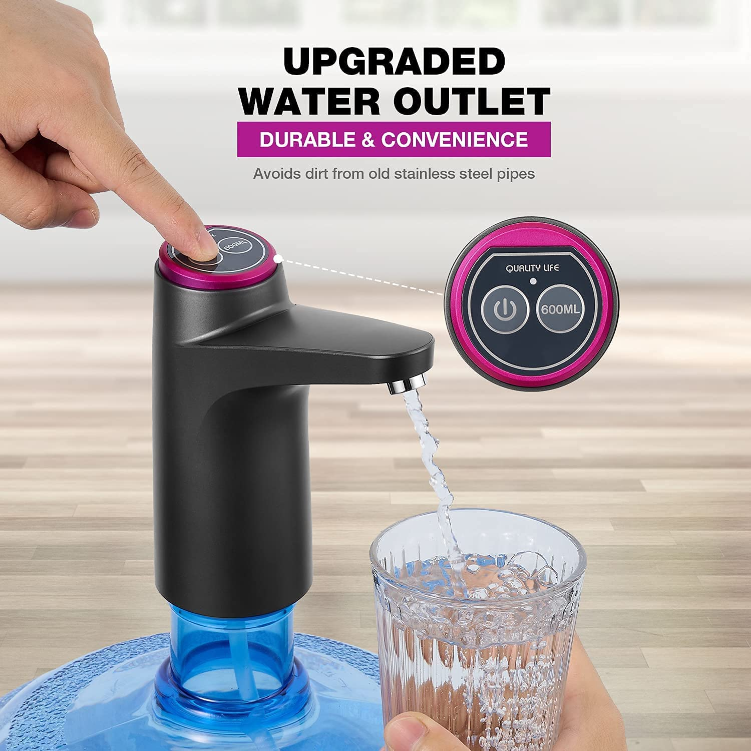 Water Pump Dispenser,Electric Water Bottle Pump Water Dispenser Jug Drinking Water Pump for Home Kitchen Office Camping Outdoors Fit for 3-5 Gallon Water Bottle