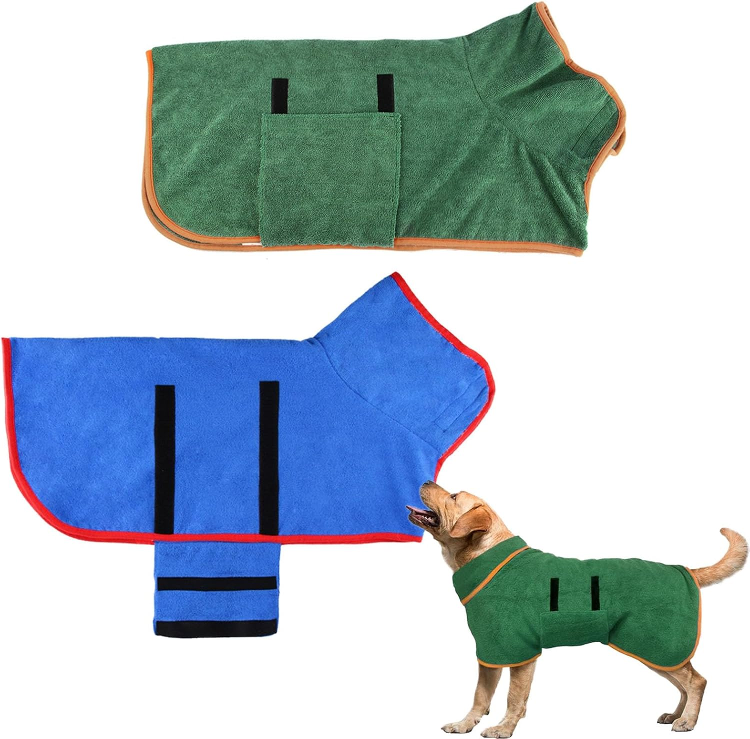2Pcs Dog Towel,Dog Bathrobe with Quick Drying Dog Bath Towel,Warm Keeping Dogs Robes for after Bath Dogs image number 3